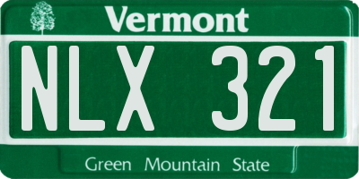 VT license plate NLX321