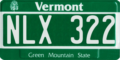 VT license plate NLX322