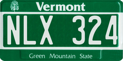 VT license plate NLX324