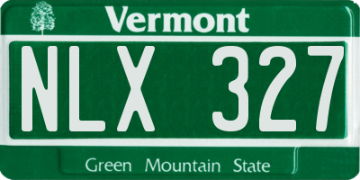 VT license plate NLX327