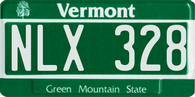VT license plate NLX328