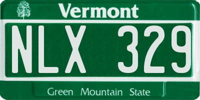 VT license plate NLX329