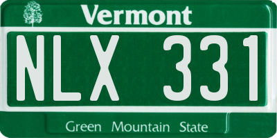 VT license plate NLX331