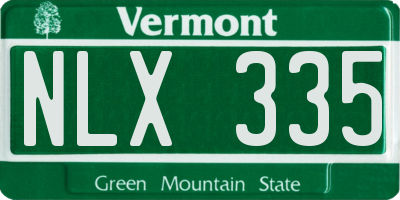 VT license plate NLX335