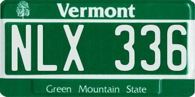 VT license plate NLX336
