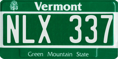 VT license plate NLX337