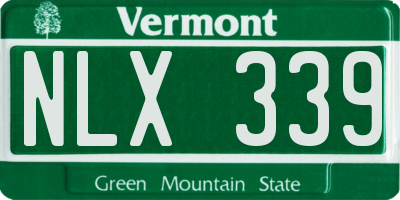 VT license plate NLX339