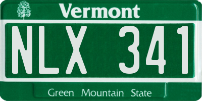 VT license plate NLX341