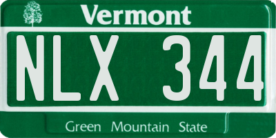 VT license plate NLX344