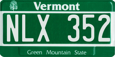 VT license plate NLX352