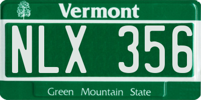 VT license plate NLX356