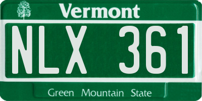 VT license plate NLX361