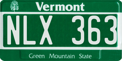 VT license plate NLX363