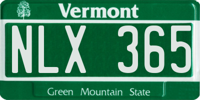 VT license plate NLX365