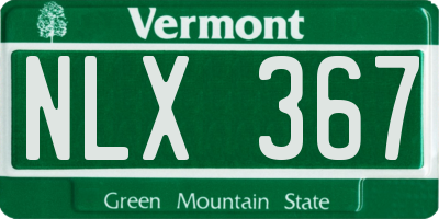 VT license plate NLX367