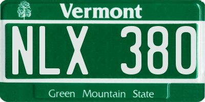 VT license plate NLX380
