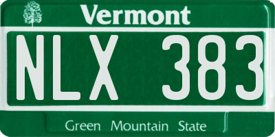 VT license plate NLX383