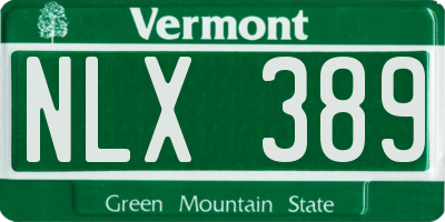 VT license plate NLX389