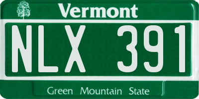 VT license plate NLX391