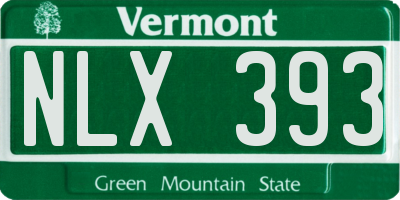 VT license plate NLX393