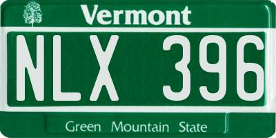 VT license plate NLX396