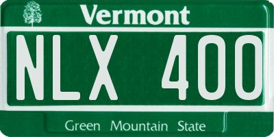 VT license plate NLX400