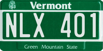 VT license plate NLX401