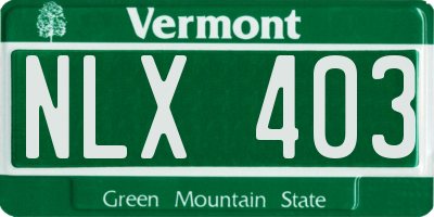 VT license plate NLX403