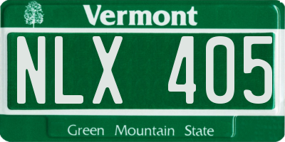 VT license plate NLX405