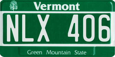 VT license plate NLX406