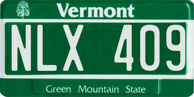 VT license plate NLX409