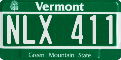VT license plate NLX411