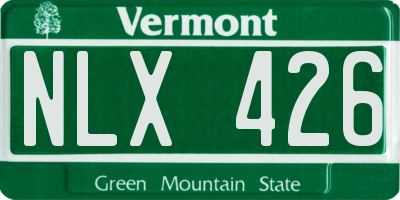 VT license plate NLX426