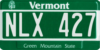 VT license plate NLX427