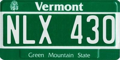 VT license plate NLX430