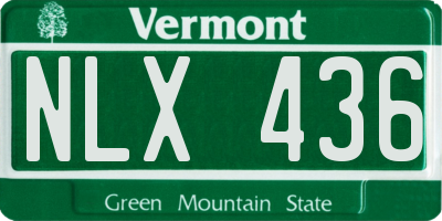 VT license plate NLX436