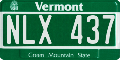 VT license plate NLX437