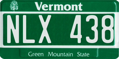 VT license plate NLX438