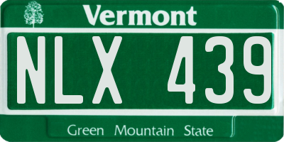 VT license plate NLX439