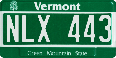 VT license plate NLX443