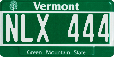 VT license plate NLX444