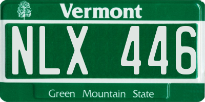 VT license plate NLX446
