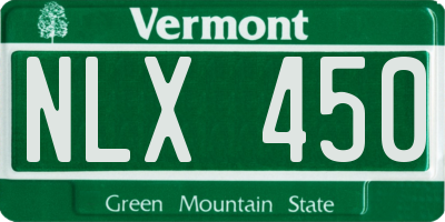 VT license plate NLX450