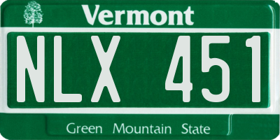 VT license plate NLX451