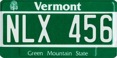 VT license plate NLX456
