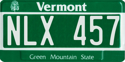 VT license plate NLX457