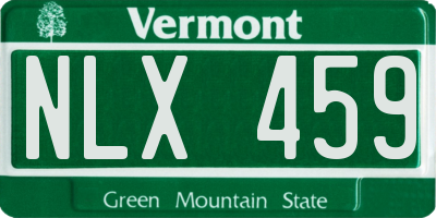 VT license plate NLX459