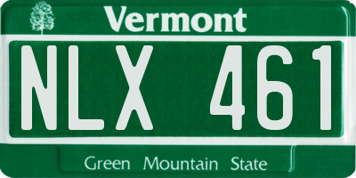 VT license plate NLX461