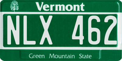 VT license plate NLX462