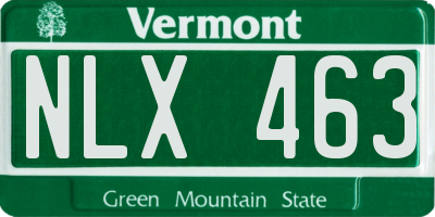 VT license plate NLX463